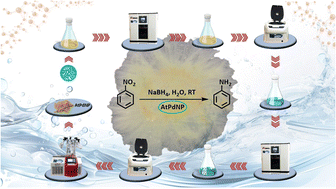 Graphical abstract: A palladium bio-nanocomposite as an efficient heterogeneous catalyst for nitro reduction: a fungus mediated green and sustainable process