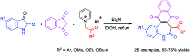 Graphical abstract: Two-carbon ring expansion of isatin: a convenient construction of a dibenzo[b,d]azepinone scaffold