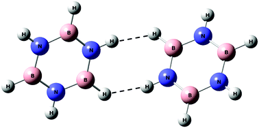 Graphical abstract: The borazine dimer: the case of a dihydrogen bond competing with a classical hydrogen bond