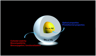 Graphical abstract: Surface modification of plasmonic noble metal–metal oxide core–shell nanoparticles