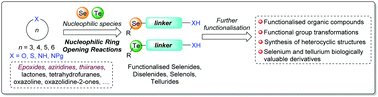 Graphical abstract: Ring opening reactions of heterocycles with selenium and tellurium nucleophiles