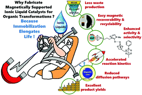 Graphical abstract: Magnetically supported ionic liquids: a sustainable catalytic route for organic transformations