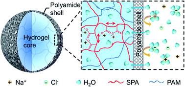 Graphical abstract: Self-driven membrane filtration by core–shell polymer composites