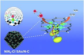 Graphical abstract: Atomically-dispersed NiN4–Cl active sites with axial Ni–Cl coordination for accelerating electrocatalytic hydrogen evolution