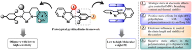 Graphical abstract: Structural evolution of iminopyridine support for nickel/palladium catalysts in ethylene (oligo)polymerization