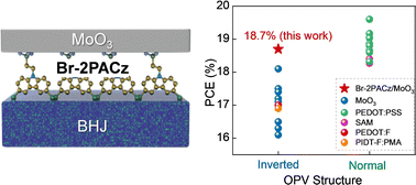 Graphical abstract: 18.73% efficient and stable inverted organic photovoltaics featuring a hybrid hole-extraction layer