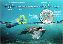 Graphical abstract: Strong and tough bio-based biomimetic-multiphase composite polyesters with superior barrier and chemically closed-loop performances