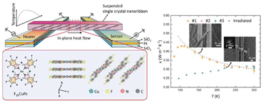 Graphical abstract: Thermal conductivity of individual single-crystalline F16CuPc nanoribbons
