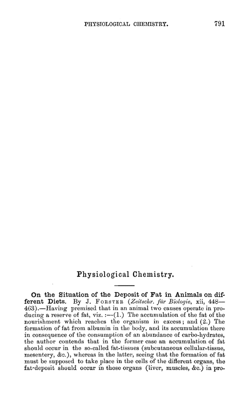 Physiological chemistry