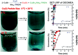 Graphical abstract: Aqueous SET-LRP catalyzed with “in situ” generated Cu(0) demonstrates surface mediated activation and bimolecular termination