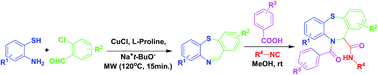Graphical abstract: A sequential synthetic strategy towards unexplored dibenzo[b,f][1,4]thiazepine carboxamides: copper catalysed C–S cyclisation followed by Ugi type 3CC cascade