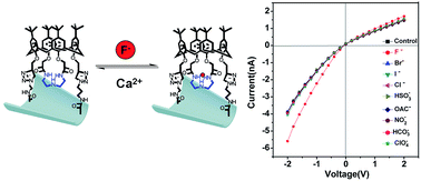 Graphical abstract: Fluoride responsive single nanochannel: click fabrication and highly selective sensing in aqueous solution