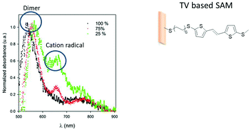 Graphical abstract: Thienylene vinylene dimerization: from solution to self-assembled monolayer on gold