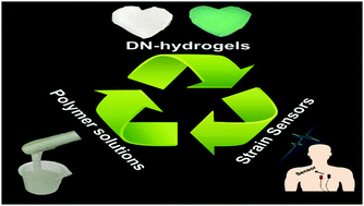 Graphical abstract: Recyclable, stretchable and conductive double network hydrogels towards flexible strain sensors