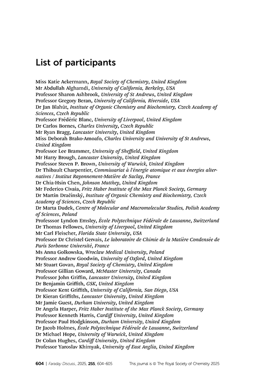 List of participants