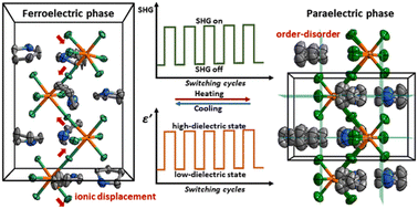 Graphical abstract: A one-dimensional organic–inorganic hybrid ferroelectric exhibiting a dielectric-optical duple switch