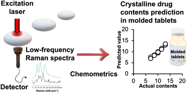 Graphical abstract: Quantification of drug contents in molded tablets via transmission low-frequency Raman spectroscopy