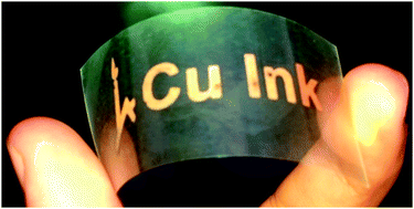 Graphical abstract: Self-reduction of a copper complex MOD ink for inkjet printing conductive patterns on plastics