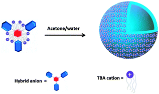 Graphical abstract: Self-assembly of triangular polyoxometalate–organic hybrid macroions in mixed solvents