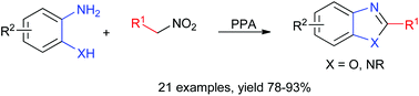Graphical abstract: Benzimidazoles and benzoxazoles via the nucleophilic addition of anilines to nitroalkanes