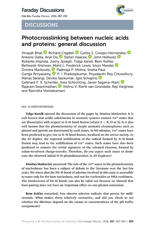 Photocrosslinking between nucleic acids and proteins: general discussion