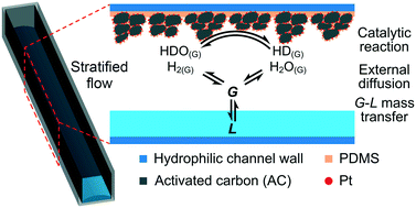Graphical abstract: Catalytic exchange of hydrogen isotopes intensified by two-phase stratified flow in wettability designable microchannels