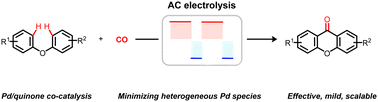 Graphical abstract: Augmentation of Pd-catalysed oxidative C–H/C–H carbonylation through alternating current electrosynthesis