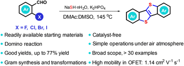 Graphical abstract: An efficient domino protocol towards high-performance organic semiconductors: [1]benzothiophene[3,2-b][1]benzothiophenes