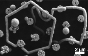 Graphical abstract: Growth of polygonal rings and wires of CuS on structured surfaces