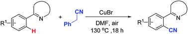 Graphical abstract: Copper-catalyzed cyanation of arenes using benzyl nitrile as a cyanide anion surrogate