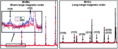 Graphical abstract: The effect of the B-site cation and oxygen stoichiometry on the local and average crystal and magnetic structures of Sr2Fe1.9M0.1O5+y (M = Mn, Cr, Co; y = 0, 0.5)