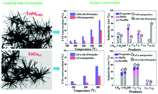 Graphical abstract: Synthesis of Co-based bimetallic nanocrystals with one-dimensional structure for selective control on syngas conversion