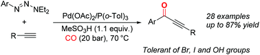 Graphical abstract: Palladium-catalyzed carbonylative Sonogashira coupling between aryl triazenes and alkynes
