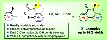 Graphical abstract: Pd-catalyzed dehydrogenative annulation approach for the efficient synthesis of phenanthridinones