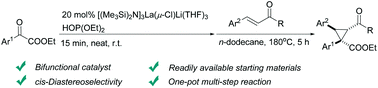 Graphical abstract: Diastereoselective synthesis of α-dicarbonyl cyclopropanes via a lanthanide amide-catalysed reaction