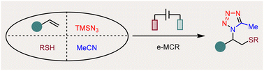 Graphical abstract: Electrochemical multicomponent reaction toward vicinal sulfenyltetrazolation of unactivated alkenes