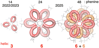 Graphical abstract: Expanded segments of three-dimensional carbonaceous nets with chirality: synthesis and structures
