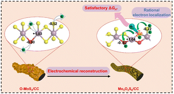Graphical abstract: Electrochemical reconstruction- and electronegativity-induced electron redistribution for activating sulfur atoms of MoOxSy-based materials toward efficient hydrogen evolution