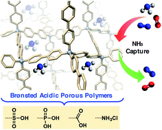 Graphical abstract: Highly effective ammonia removal in a series of Brønsted acidic porous polymers: investigation of chemical and structural variations