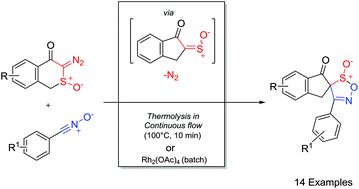 Graphical abstract: Synthesis of 1,2,5-oxathiazole-S-oxides by 1,3-dipolar cycloadditions of nitrile oxides to α-oxo sulfines