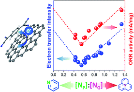 Graphical abstract: Electronic synergism of pyridinic- and graphitic-nitrogen on N-doped carbons for the oxygen reduction reaction