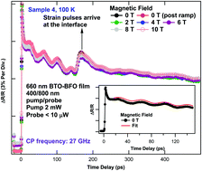 Graphical abstract: Coherent acoustic phonons and ultrafast carrier dynamics in hetero-epitaxial BaTiO3–BiFeO3 films and nanorods