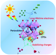 Graphical abstract: Enhanced charge separation and photocatalytic hydrogen evolution in carbonized-polymer-dot-coupled lead halide perovskites