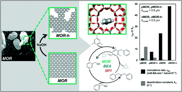 Graphical abstract: Alkylation of poly-substituted aromatics to probe effects of mesopores in hierarchical zeolites with differing frameworks and crystal sizes