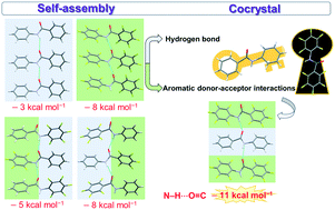 Graphical abstract: Effect of hydrogen bonds and π⋯π interactions on the crystallization of phenyl-perfluorophenyl amides: understanding the self-organization of a cocrystal