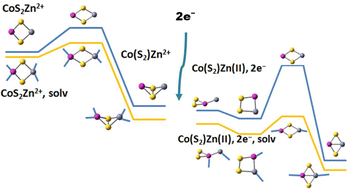 Graphical abstract: Cation binding of Li(i), Na(i) and Zn(ii) to cobalt and iron sulphide clusters – electronic structure study