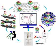 Graphical abstract: Electrochemical analysis of glyphosate using porous biochar surface corrosive nZVI nanoparticles