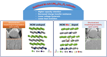 Graphical abstract: Stabilizing Ni-rich high energy cathodes for advanced lithium-ion batteries: the case of LiNi0.9Co0.1O2
