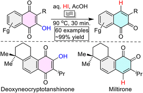 Graphical abstract: Sustainable construction of value-added naphthoquinones for pharmaceuticals