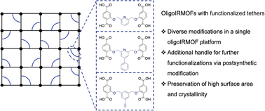 Graphical abstract: Metal–organic frameworks generated from oligomeric ligands with functionalized tethers